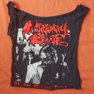 Mortuary wrap black metal crop top